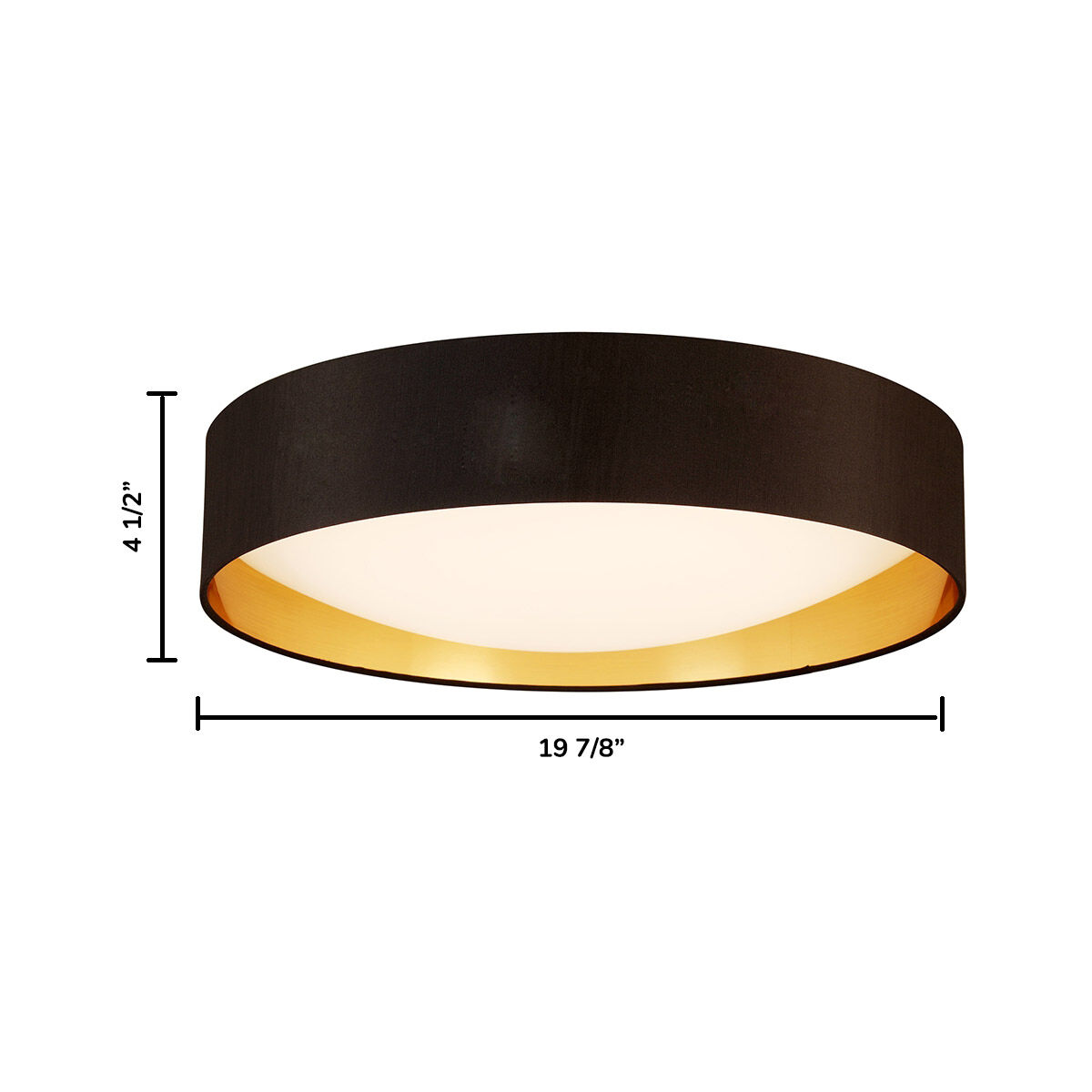 Orme LED 19.88 inch Black/Gold Flush Mount Ceiling Light